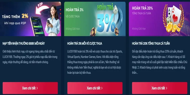 Hoàn trả hàng ngày và hàng tuần Q888 Bet